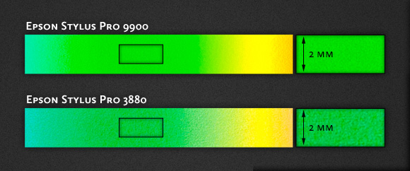 Comparaison de la trame couleur entre imprimantes 10 et 8 couleurs